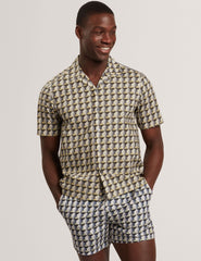 Men NAYELIN Relaxed Fit Painted Geo Print Shirt - Ted Baker