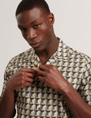 Men NAYELIN Relaxed Fit Painted Geo Print Shirt - Ted Baker