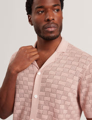 Men ROWWANN Basket Knit Silk Blend Short Sleeve Shirt - Ted Baker