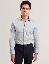 Men OLWENO Micro Geo Print Long Sleeve Slim Shirt - Ted Baker