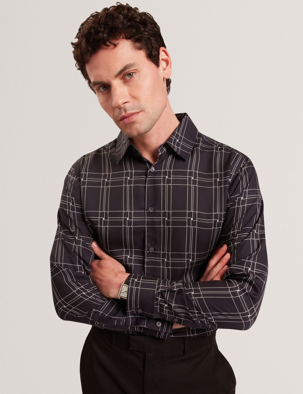 Men|Sale LIRRA Retro Check Print Long Sleeve Shirt - Ted Baker