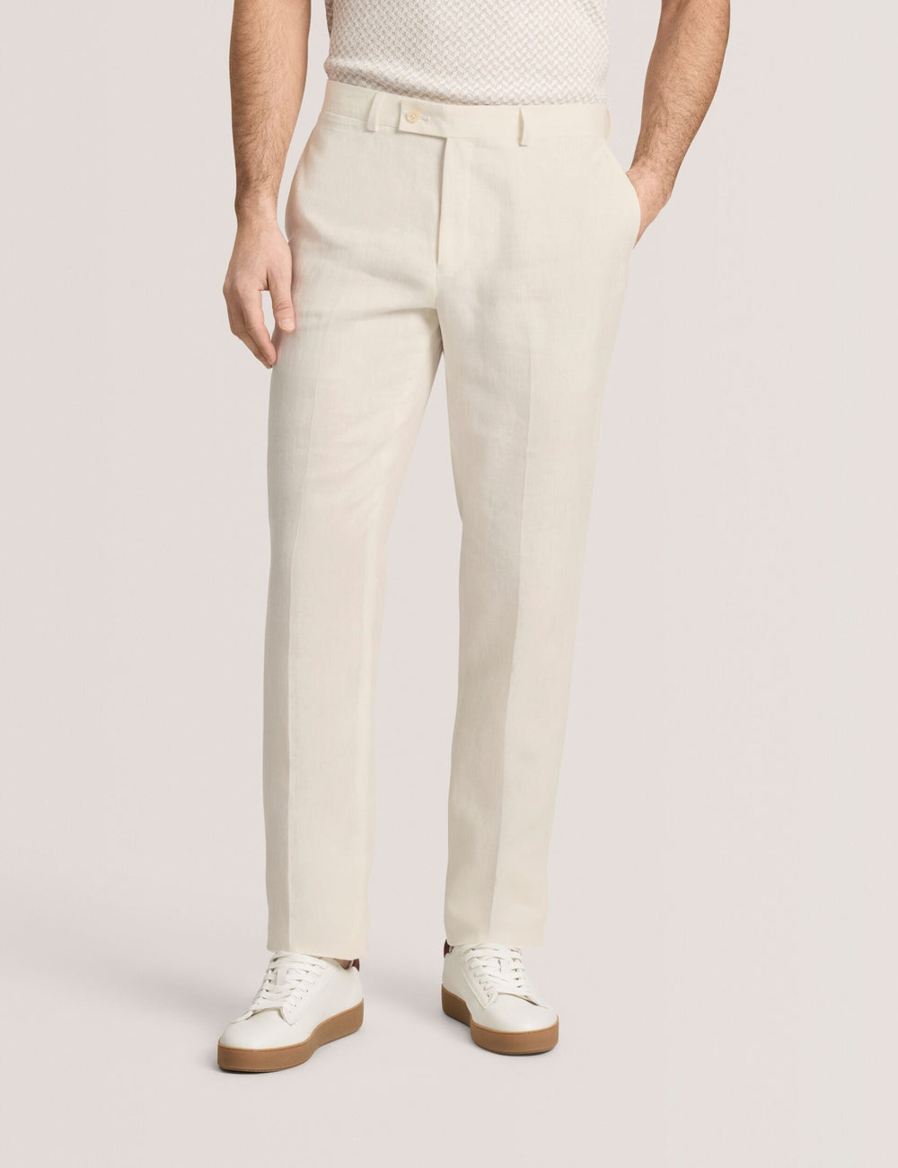 Men WINTER - Flat Front Linen Suit Pant - Ted Baker