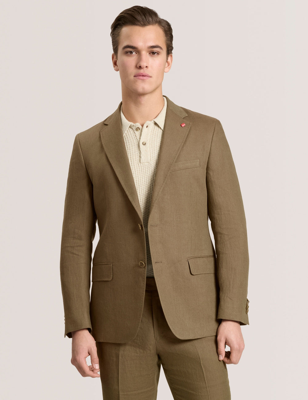 Men WINFRED - Single Breasted Two Button Notch Flat Front Linen Suit Jacket - Ted Baker