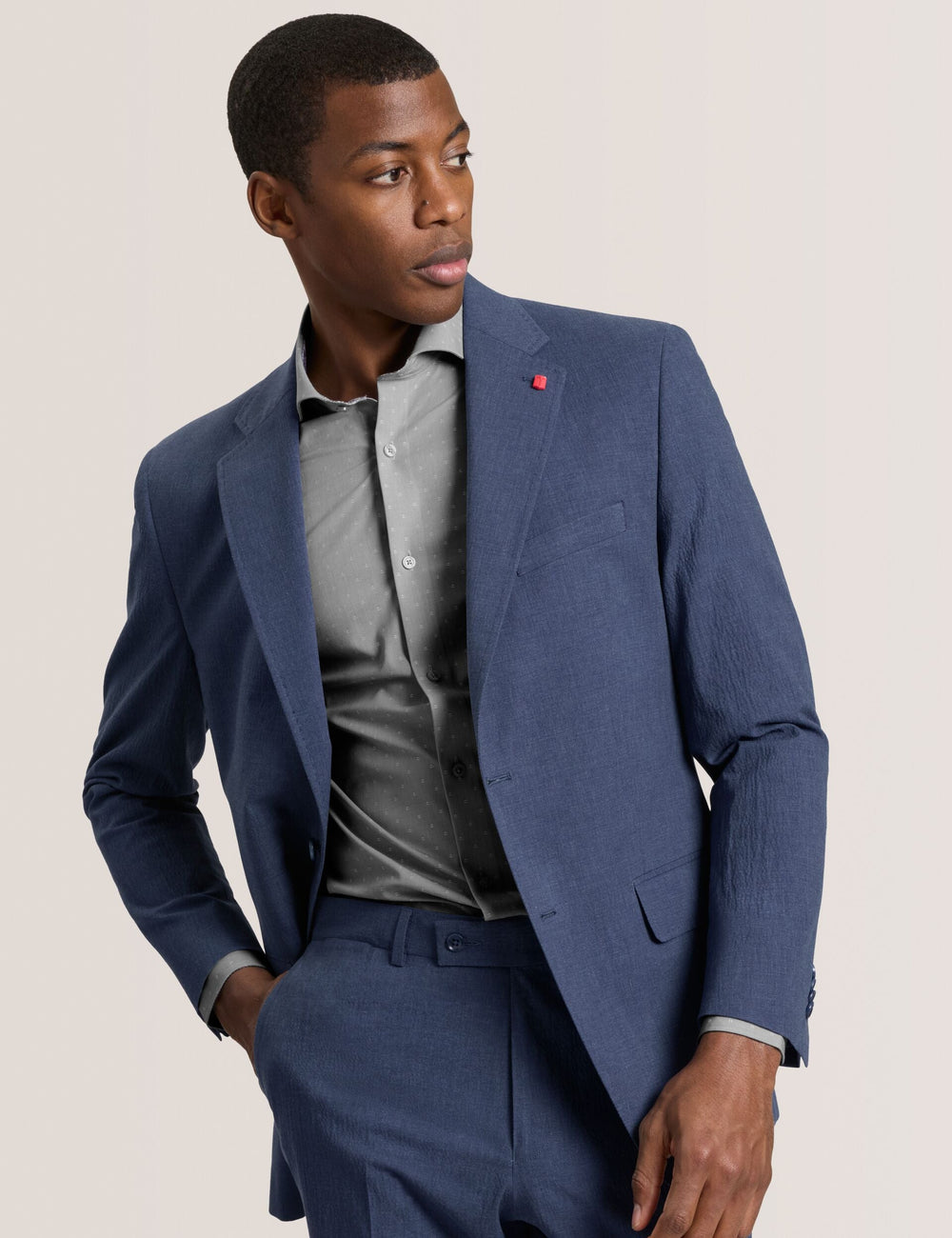 Men WINFRED - Single Breasted Two Button Notch Flat Front Seersucker Suit Jacket - Ted Baker