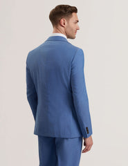 Men JAYING - Slim Fit Blue Textured Wool Suit Jacket - Ted Baker