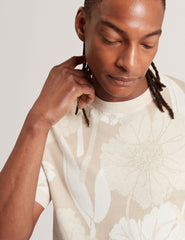Men BARYN Jacquard Botanical Wool Blend T-Shirt - Ted Baker