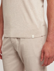 Men CURRAN Rolled Edge Linen Blend Knit T-Shirt - Ted Baker