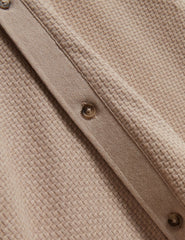 Men CONNYR Textured Knit Button-Through Polo Shirt - Ted Baker