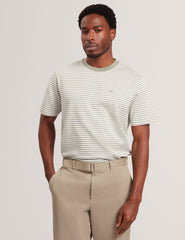 Men VEXRIN Textural Stripe Crew Neck Cotton T-Shirt - Ted Baker