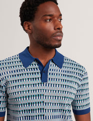Men|Sale TADMORI Jacquard Dash Check Knitted Polo - Ted Baker