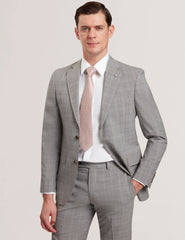 Men JAYSON - Slim Fit Grey Check Wool Suit Jacket - Ted Baker