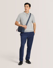 Men KNIT TWILL ELASTIC TROUSERS - Insignia Blue Heather - Ted Baker