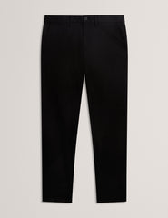 Men RYCE - Black Slim Fit Textured Cotton Blend Chinos - Ted Baker