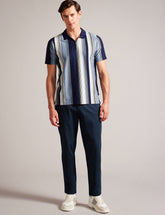 Men HAYBRN - Navy Regular Fit Woven Texture Chinos - Ted Baker