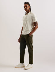 Men HAYBRN - Khaki Regular Fit Woven Texture Chinos - Ted Baker