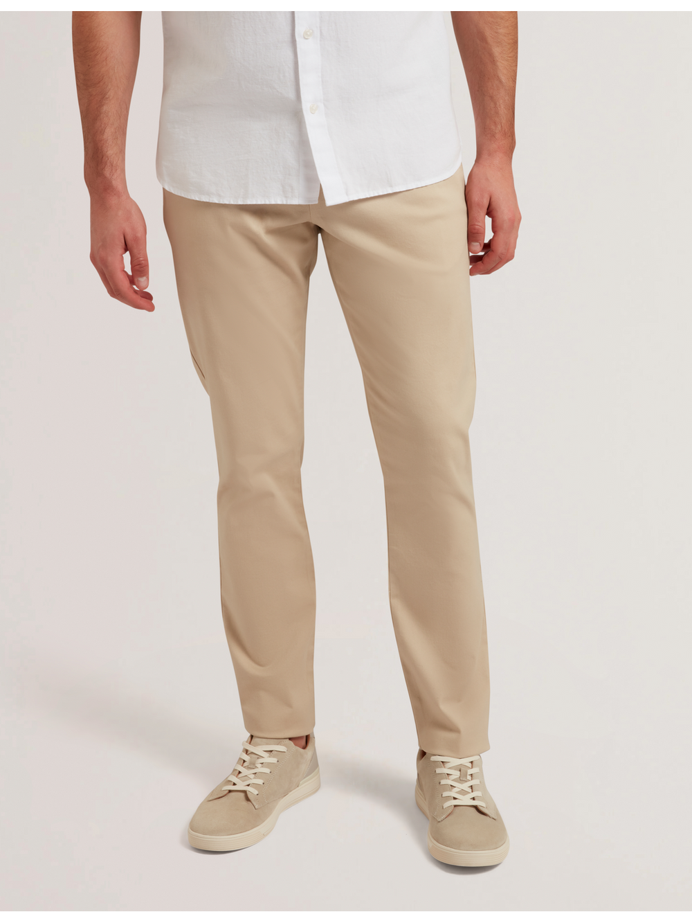 Men|Sale BATFORD - Tan Slim Fit Cotton Blend Chinos - Ted Baker