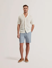 Men|Sale KENLEYS - Navy Linen Cotton Woven Tailored Shorts - Ted Baker