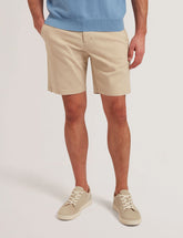 Men BARNHAM - Stone Cotton Blend Chino Shorts - Ted Baker
