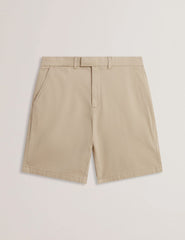 Men BARNHAM - Stone Cotton Blend Chino Shorts - Ted Baker