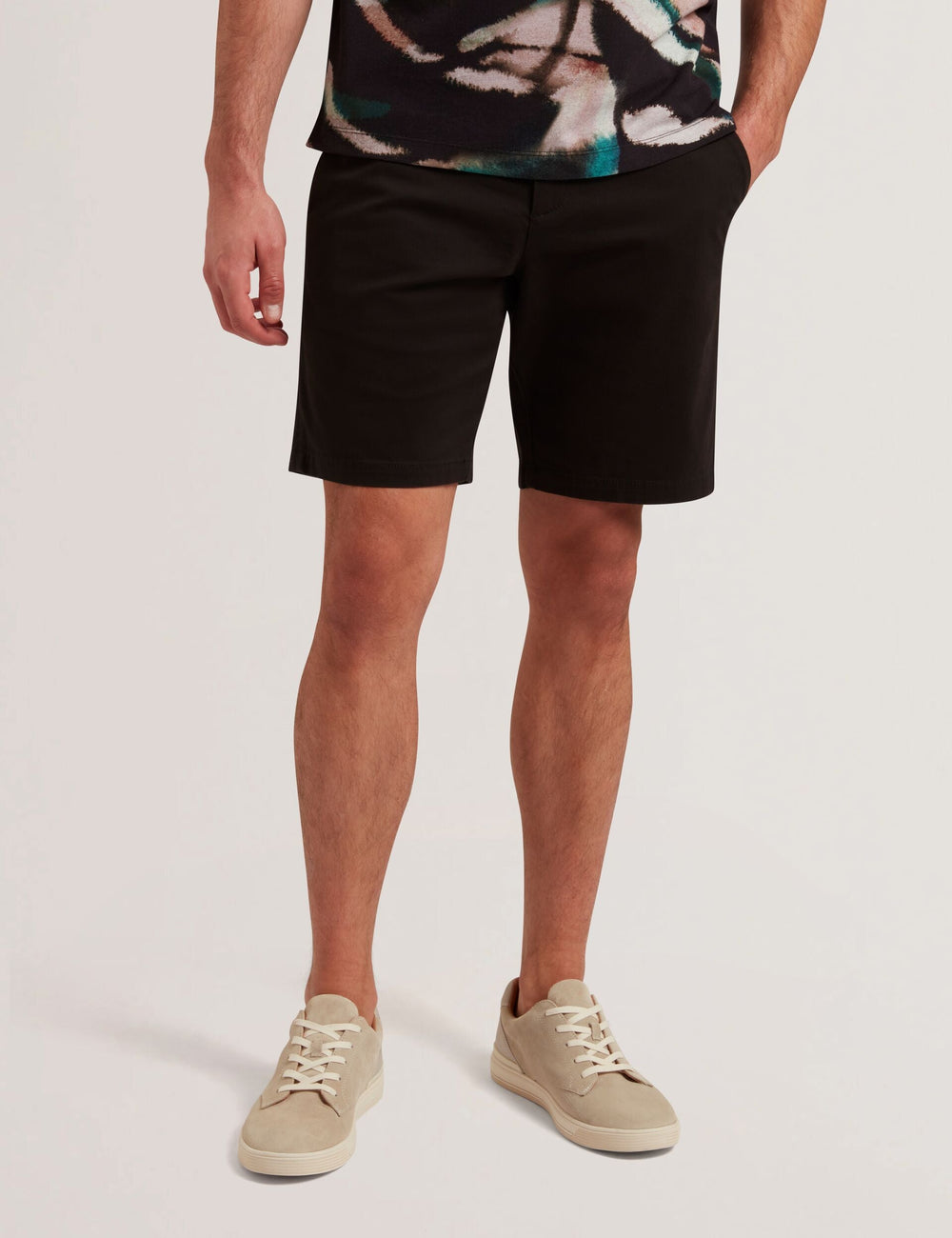 Men BARNHAM - Black Cotton Blend Chino Shorts - Ted Baker