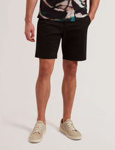 Men BARNHAM - Black Cotton Blend Chino Shorts - Ted Baker