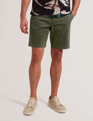 Men BARNHAM - Khaki Cotton Blend Chino Shorts - Ted Baker