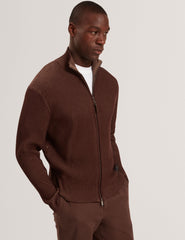 Men|Sale ROMANI Rib Knit Funnel Neck Zip-Up Sweater - Ted Baker