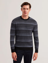 Men OSBURN - Ombre Jacquard Crew Neck Jumper - Ted Baker
