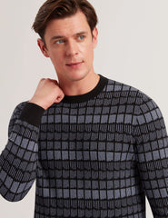 Men OSBURN - Ombre Jacquard Crew Neck Jumper - Ted Baker