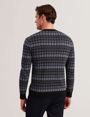 Men OSBURN - Ombre Jacquard Crew Neck Jumper - Ted Baker