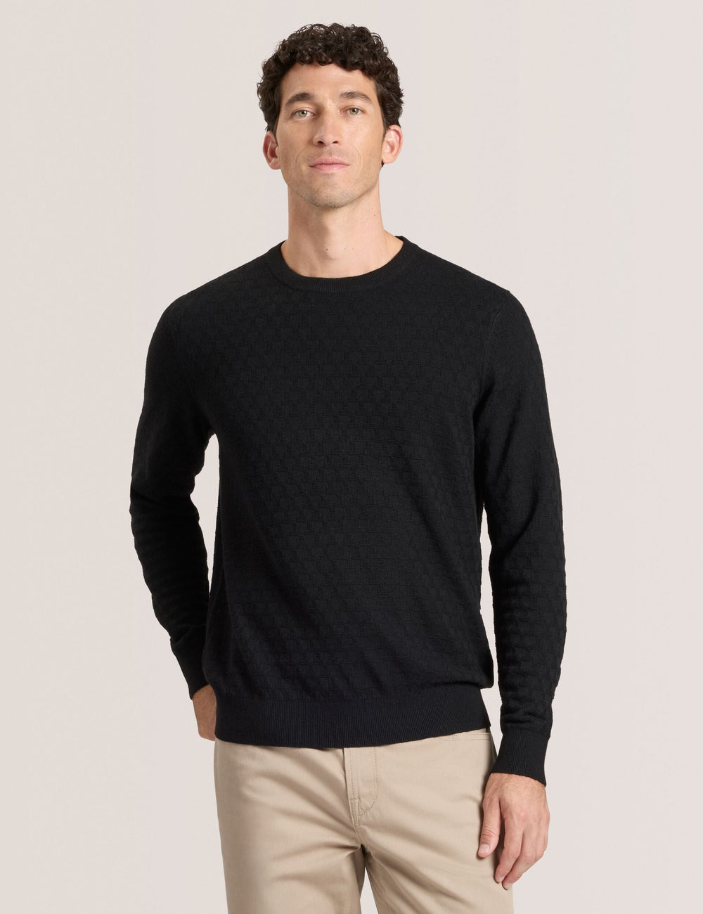 Men T STITCH LONG SLEEVE CREW NECK SWEATER - Black Beauty - Ted Baker