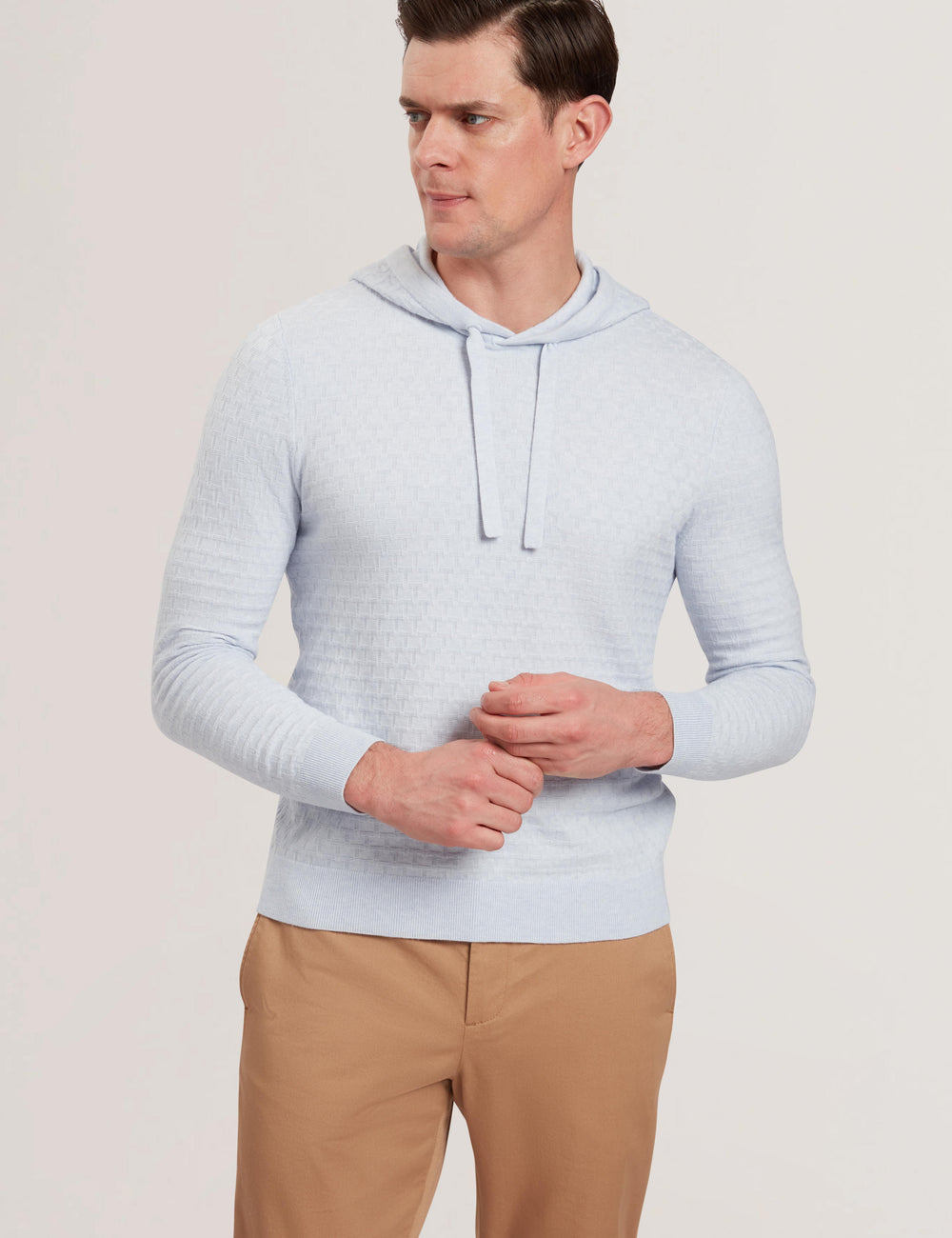 Men LOULAR - Textured T Knit Wool Blend Hoodie - Ted Baker