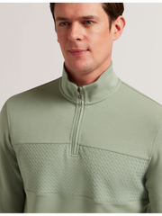 Men SIMONEA - Textured Panel Half-Zip Modal Sweatshirt - Ted Baker