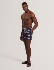 Men POMONNA Flamingo Print Drawstring Swim Shorts - Ted Baker