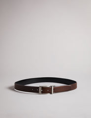 Men KARMER - Brown Reversible Polished Leather Belt - Ted Baker