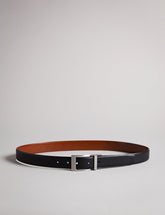Men KARMER - Black Reversible Polished Leather Belt - Ted Baker