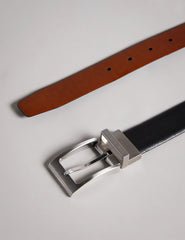 Men KARMER - Black Reversible Polished Leather Belt - Ted Baker