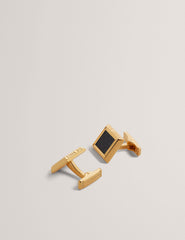 Men CARDER - Carbon Fibre Centre Square Cufflinks - Ted Baker