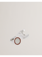 Men RAYLAN - Colour Border Branded Round Cufflinks - Ted Baker