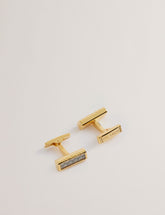 Men CARBIE - Carbon Fibre Bar Metal Cufflinks - Ted Baker