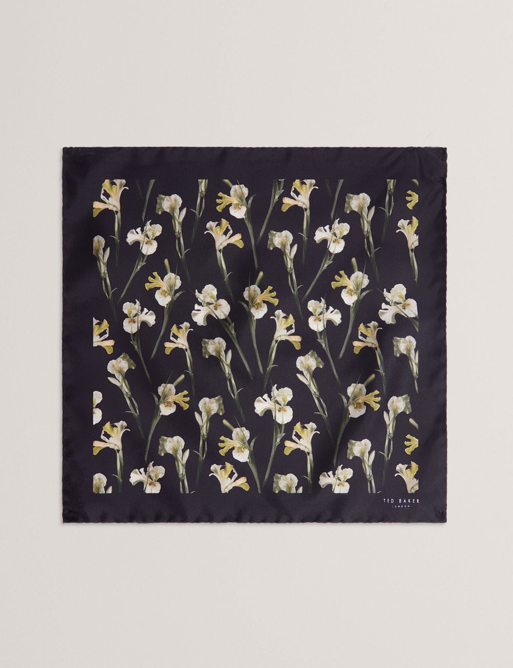 Men FRINTOP - Orchid Floral Print Silk Pocket Square - Ted Baker