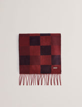 Men PETERRR - Block Check Scarf With Fringe Trim - Ted Baker