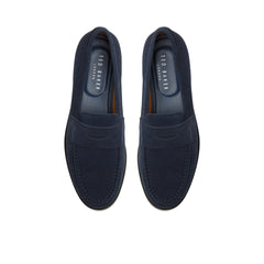 Men PARLIAMENT - Grained Leather Penny Loafers - Ted Baker