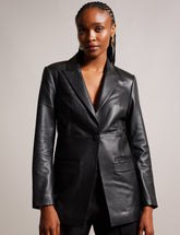 Sale|Women MELLIIE - Longline Single Breasted Leather Blazer - Ted Baker