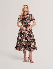 Sale|Women CHARLIE Floral Tie Waist Midi Shirt Dress - Ted Baker