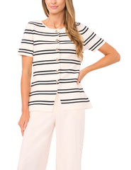 Sale GAIL - Short Sleeve Stripe Peplum Button Down - Ted Baker