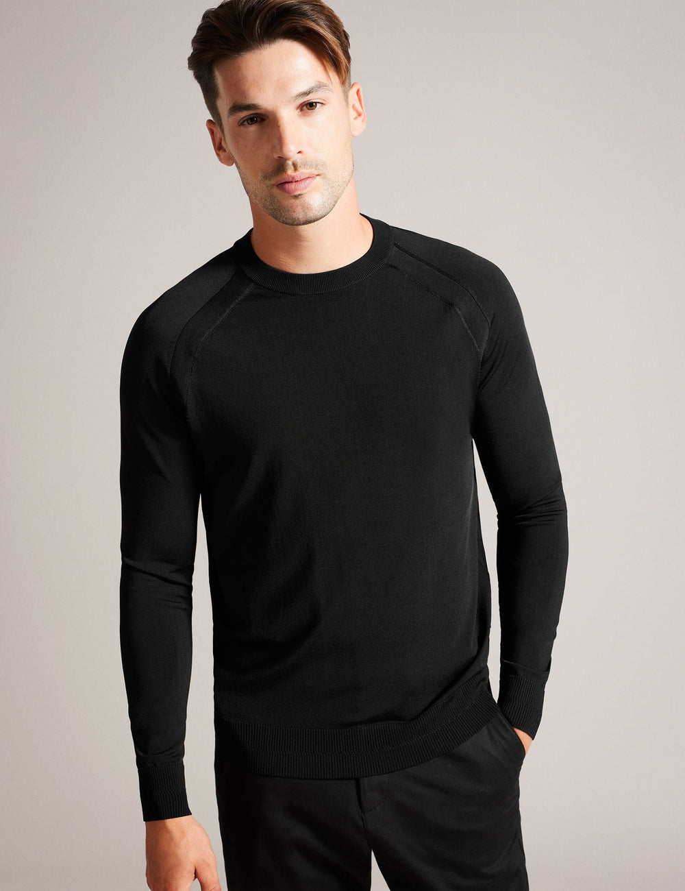 Sale|Men MAYWO - Saddle Shoulder Crew Neck Jumper - Ted Baker
