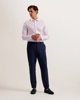 Sale|Men ROMEOS - Pink Regular Fit Cotton Linen Long Sleeve Shirt - Ted Baker