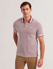 Sale|Men Phenes - Short Sleeve Textured Zip Polo - Ted Baker