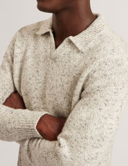 Sale|Men BERRETO Melange Knit Long Sleeve Polo Shirt - Ted Baker